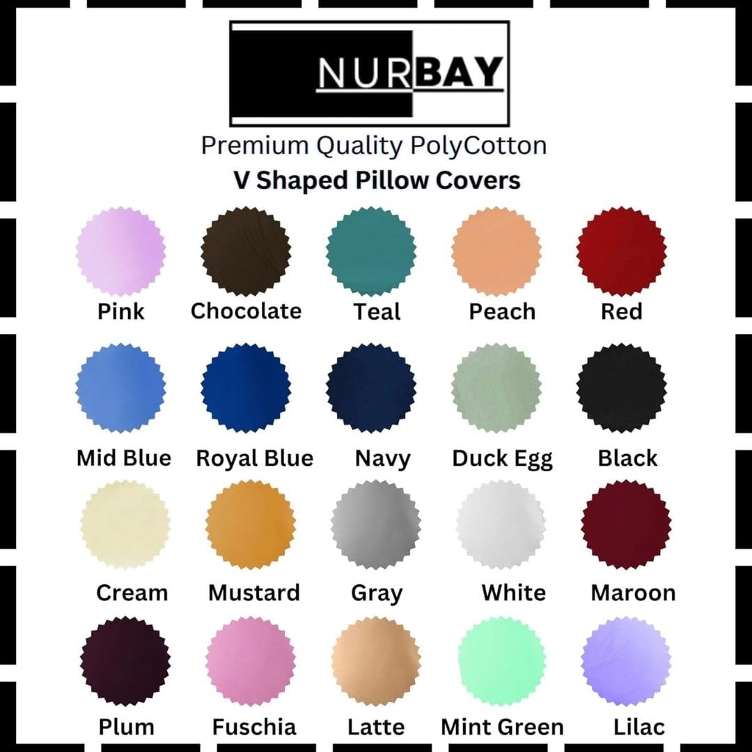 NURBAY V Shaped Pillowcase cover 100% Polycotton V pillowcase cover - Image 3