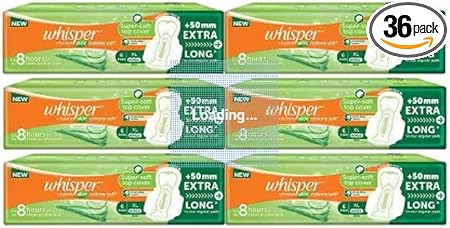 Whisper Choice Aloe Cottony Soft Sanitary Pads Wings for women (XL) 36's Sanitary Pad