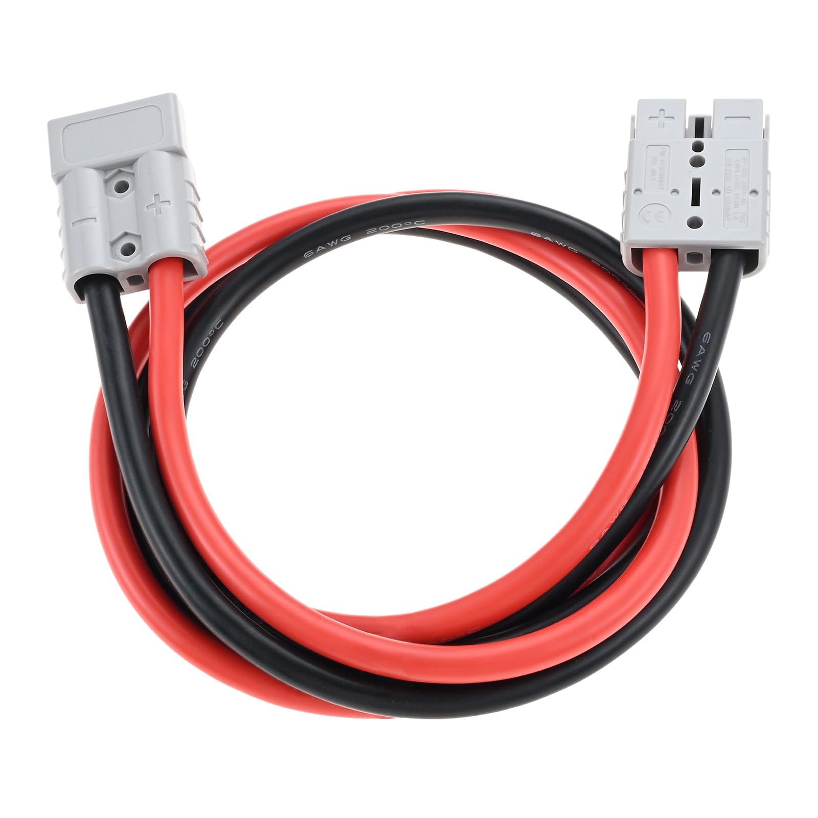 gohantee 50A Connector Plug with 6AWG Wire Battery, The Anderson Connector with 1.2M (47.24 inch) Cable, Wire Quick Forklift Plug for Power Storage and Battery Connections