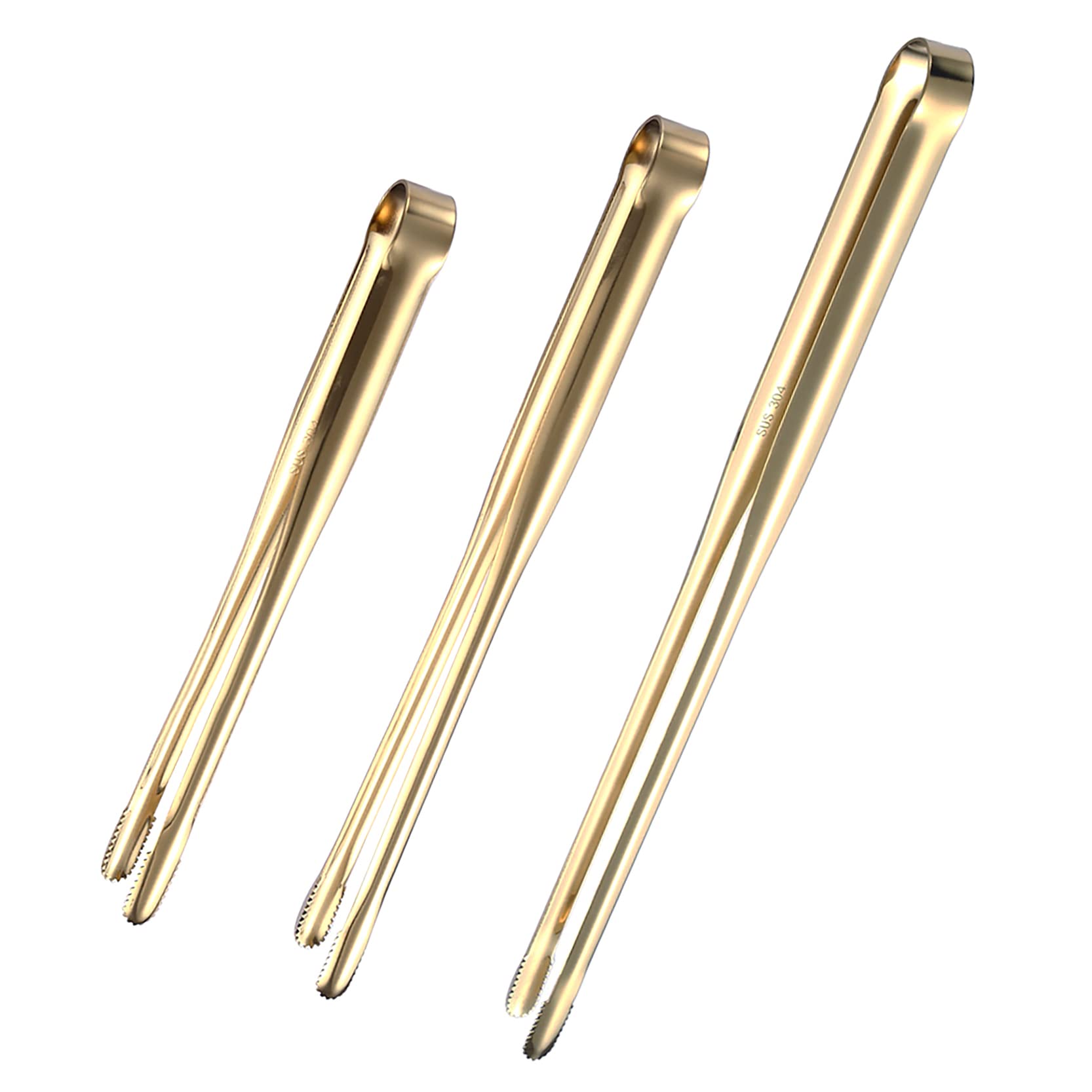 Lot de 3 pinces fines en acier inoxydable SUS304 (30 cm/24 cm/19 cm), pinces japonaises pour barbecue, pinces Yakiniku épaisses, pinces à gril coréennes, pinces à sushi, pinces de cuisine