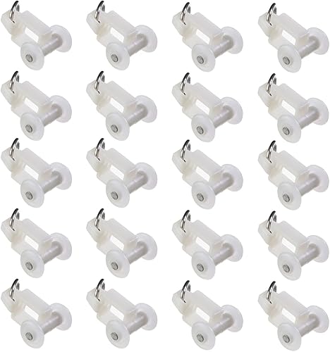 Heyiarbeit Rodillos de cortina de plástico con dos ruedas, riel deslizante deslizante para ventanas, cortinas de ducha, 0.47 pulgadas de diámetro,