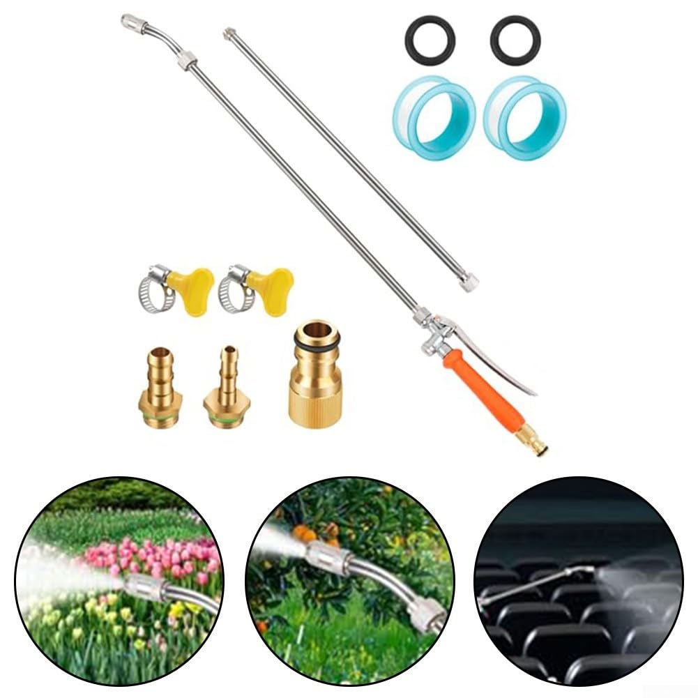 Poteau D'extension Télescopique Pour Pulvérisateur, Buse De Tuyau D'arrosage Extensible De 44 Pouces Avec Buse Réglable, Valve D'arrêt Intégrée, Pour Jardins, Vergers, Lavage De Voiture