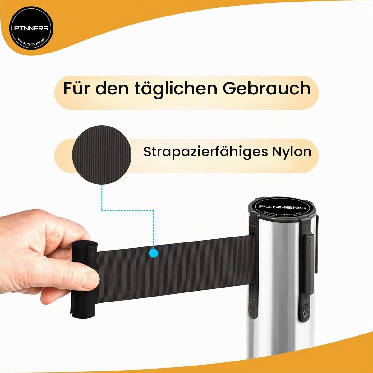 Absperrständer Personenleitsystem 3 Meter, Absperrpfosten, 2 Stück Absperrpfosten Abgrenzungspfosten, Ausziehbare Barriere 3 Meter