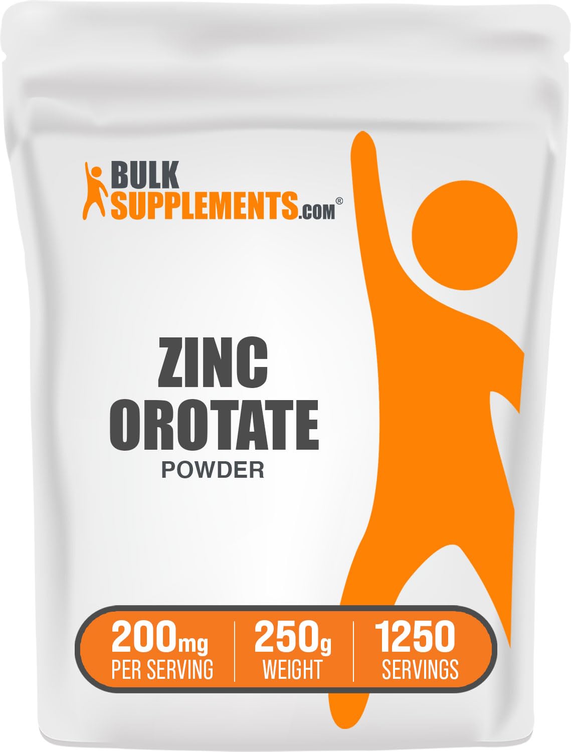 BulkSupplements.com Zinc Orotate Powder - Zinc Minerals Supplement, for Immune Support - Gluten Free, 200mg per Serving, 250g (8.8 oz) (Pack of 1) 17.6 Ounce (Pack of 1)