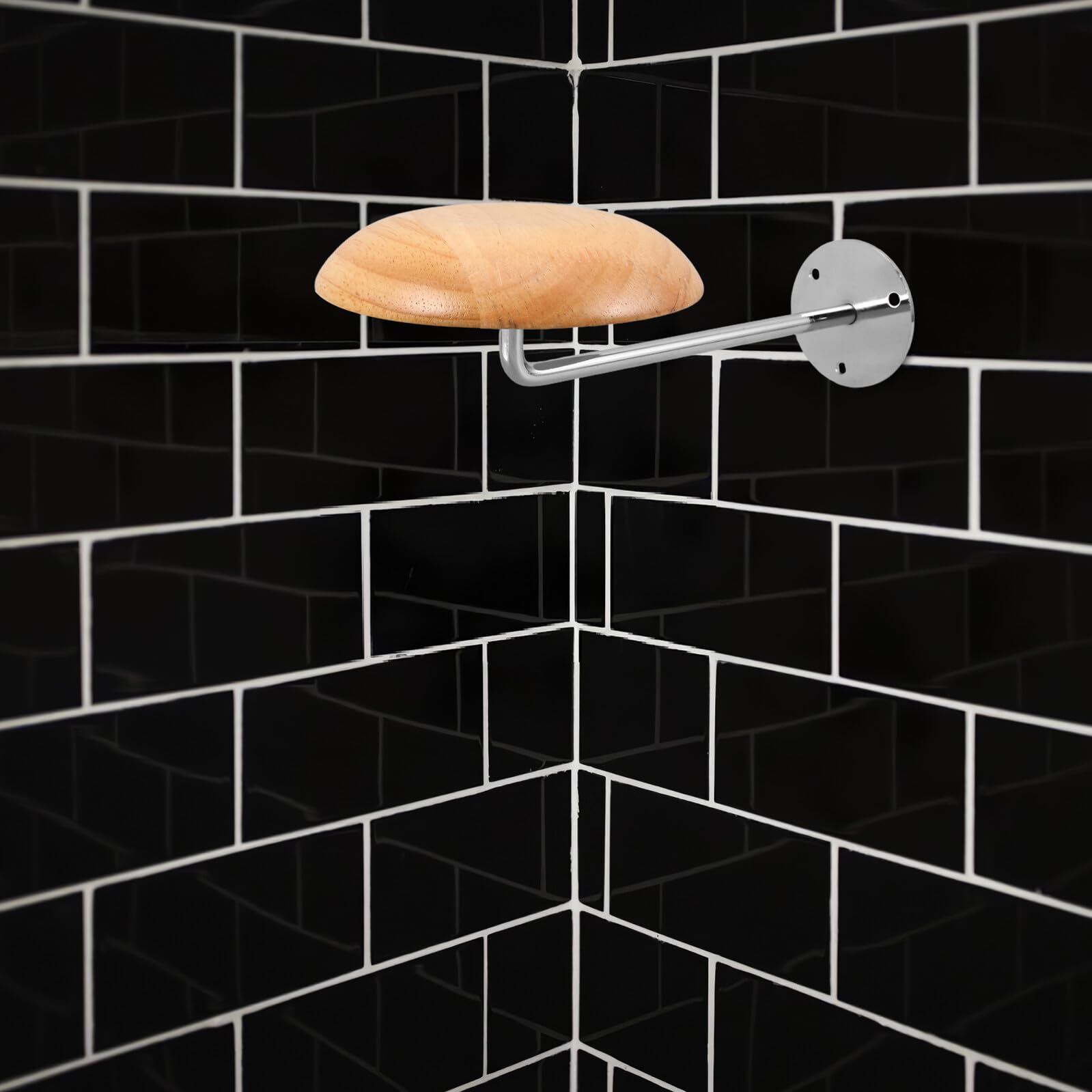 Perchero de Pared para Sombreros de Madera Maciza Ganchos Plateados Soporte Desmontable para Gorras de Béisbol y Cascos Organizador Multiusos para Dormitorios y Tiendas