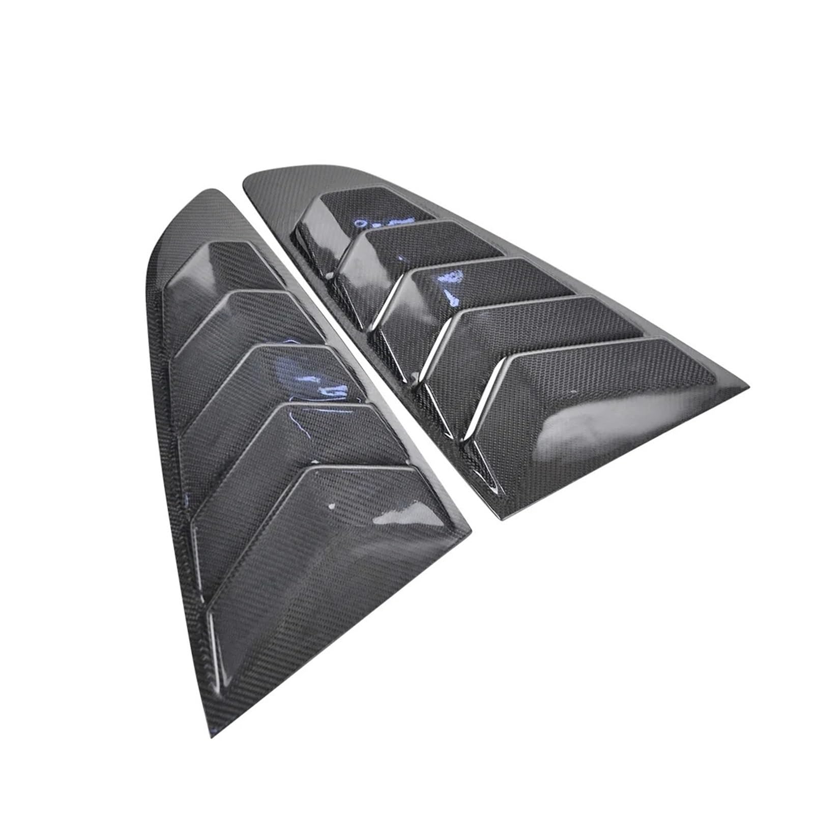 Compatible for Ford Mustang 2015-2020 Real Dry Carbon Fiber Car Rear Louver Window Side Shutter Cover Trim Sticker Vent Scoop