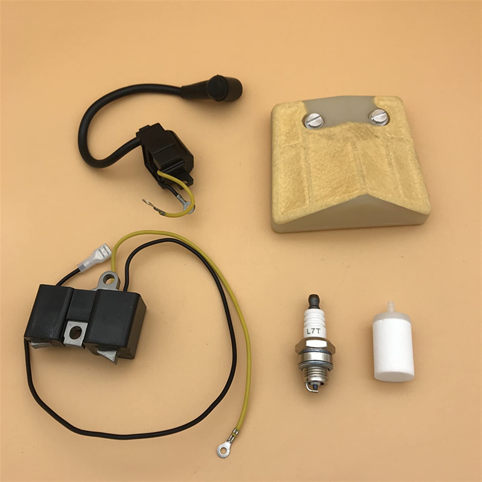 IWBR Filtro de Aire, Filtro de Combustible, Bobina de Encendido, Magneto, Kit Apto for Husqvarna 61 66 266, Piezas de Motosierra, Sierras de Cadena de Gas #501516201,501617201