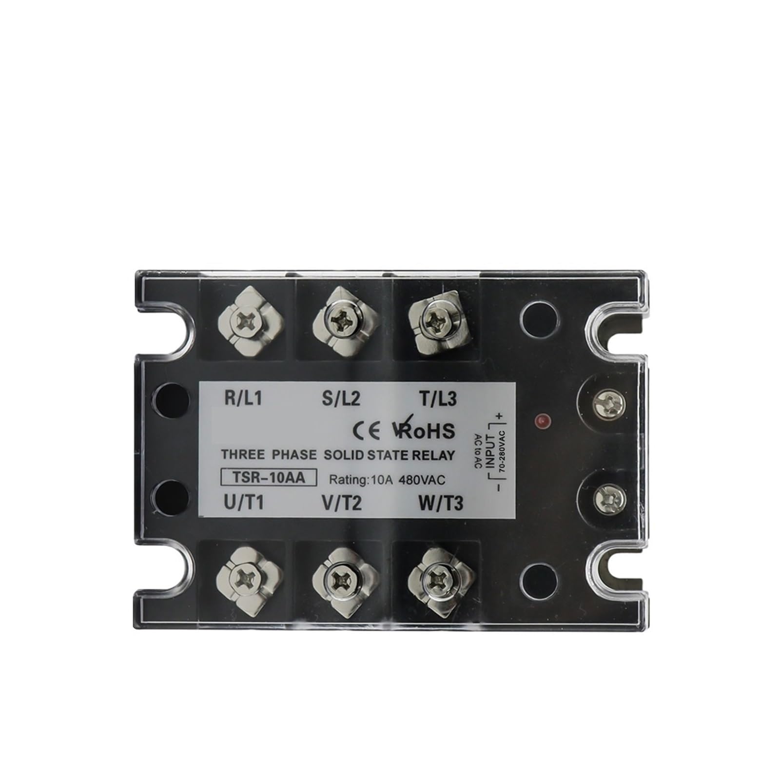 Relais statique triphasé SSR-10AA AC-AC 480V avec dissipateur alu pour charge industrielle