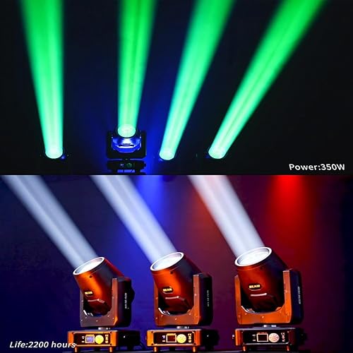 Miniatura 4 de JUNMAN Mini 230W 7R Beam Cabeza Móvil DJ Disco Etapa Luces 48 Prisma con Tira Led y Efecto Arco Iris