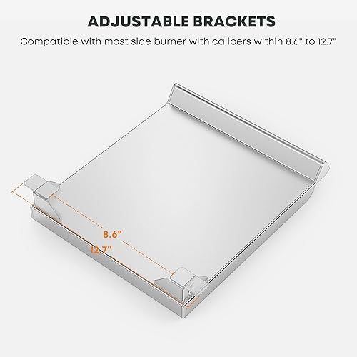 Miniatura 4 de Stanbroil Plancha de acero inoxidable para quemador lateral de parrilla de gas, parrilla universal para la mayoría de quemadores laterales de