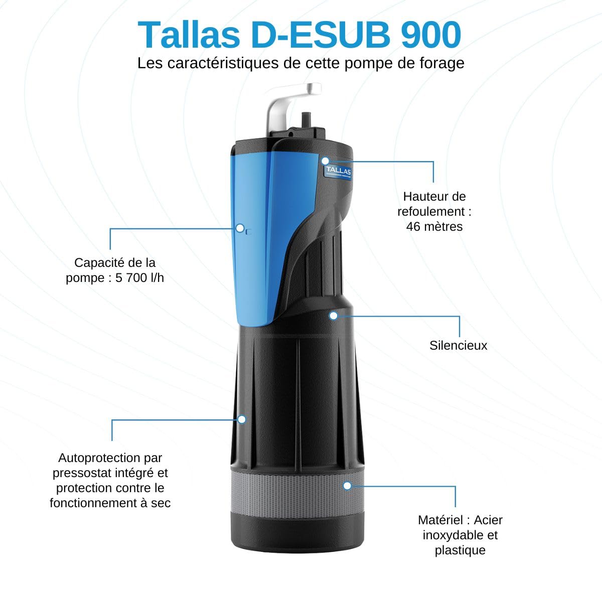 Tallas D-ESUB 900 Pompe de puits automatique