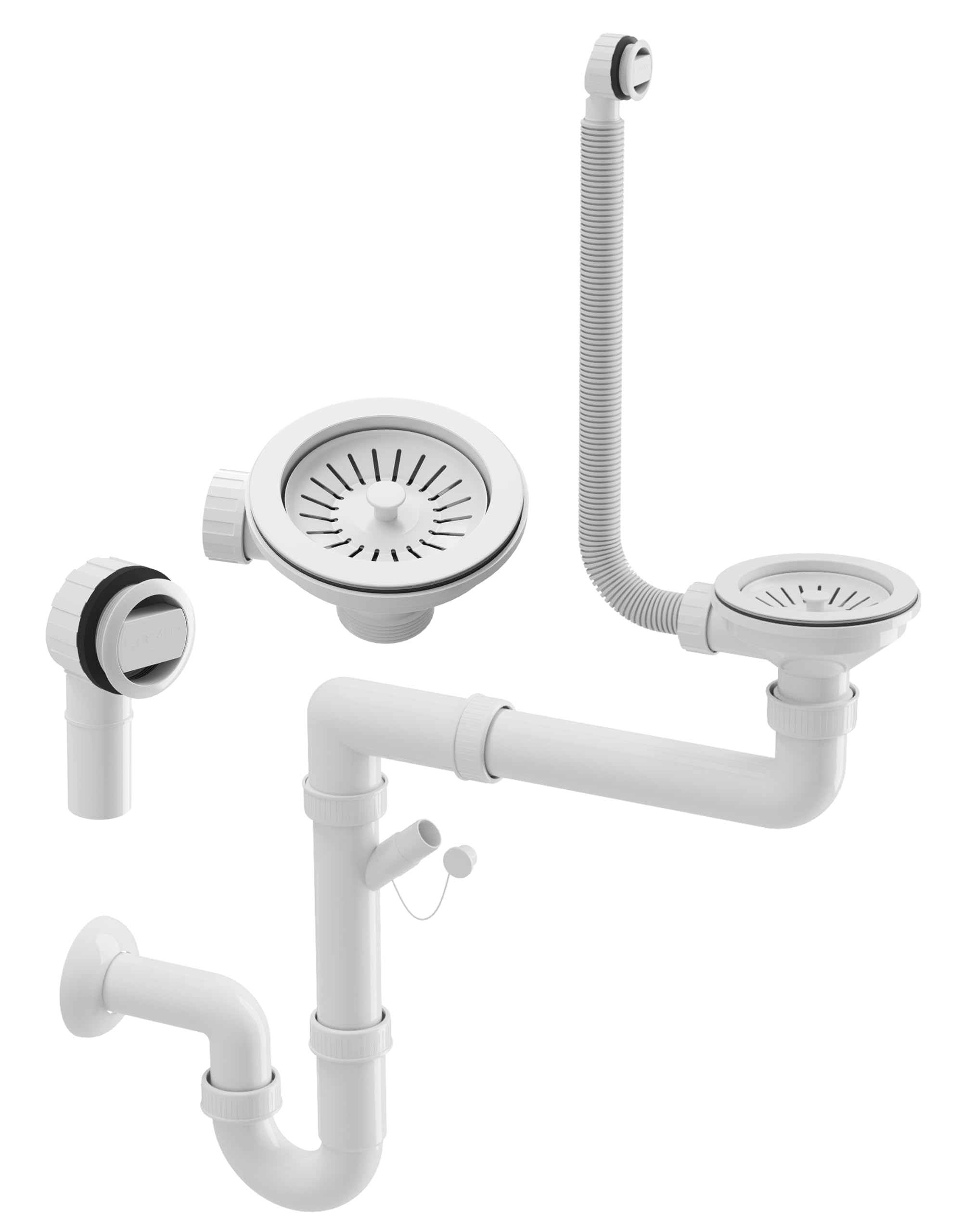 Granitan Lavabo universel pour garage, cave, atelier et buanderie, avec siphon, lavabo mural pour installation intérieure et extérieure, 58 x 38 x 26,7 cm, blanc