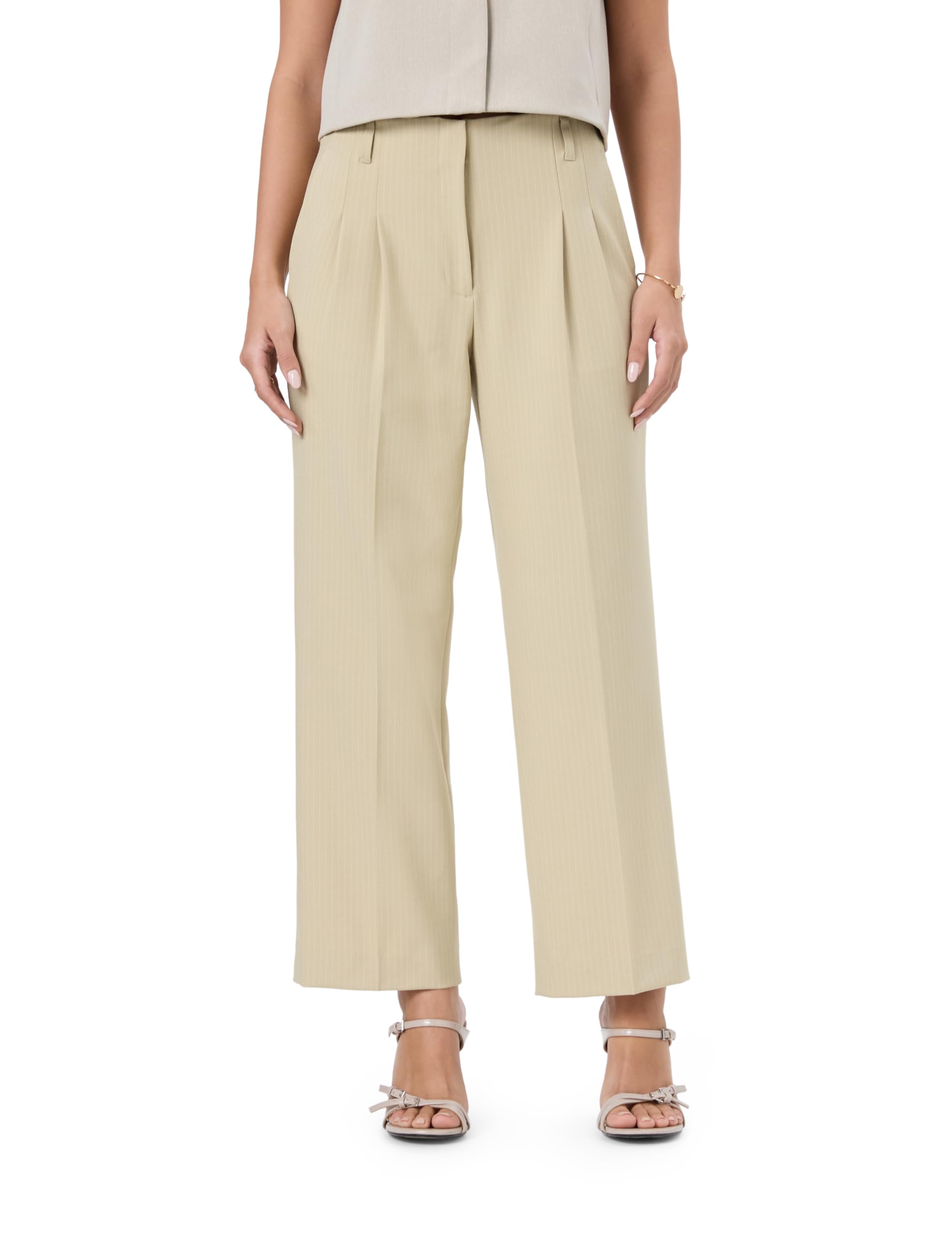 symbol premium Women's Pleated Wide Leg Trousers | 4-Way Stretch | Desk-to-Dinner (Available in Plus Sizes)-picture-9