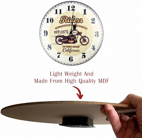 Miniatura 10 de Reloj de pared redondo con temática de garaje de 13 pulgadas, decoración para amantes de los automóviles, coleccionistas de automóviles (autos