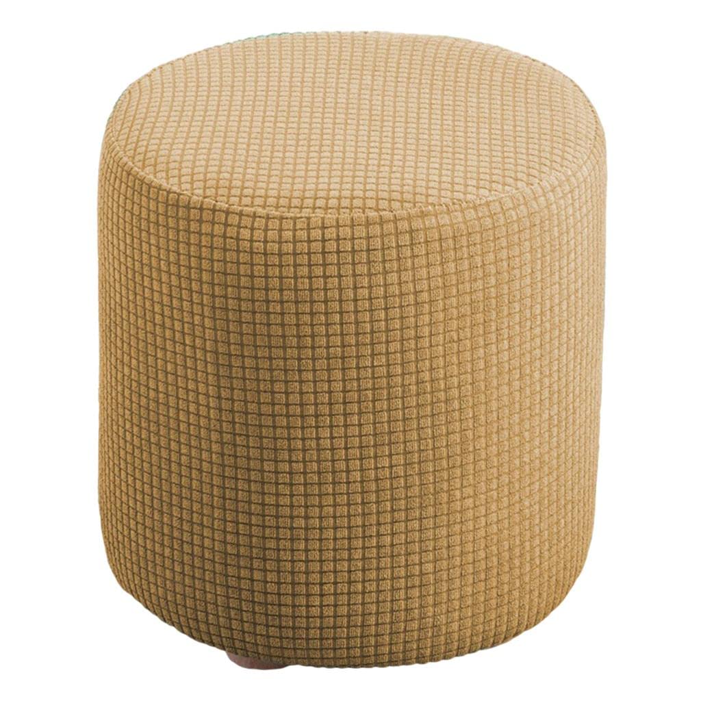 MYADDICTION Slipcover Stretch Ottoman Furniture Protector Round Couch Sofa Cover Home Light Yellow-image-45