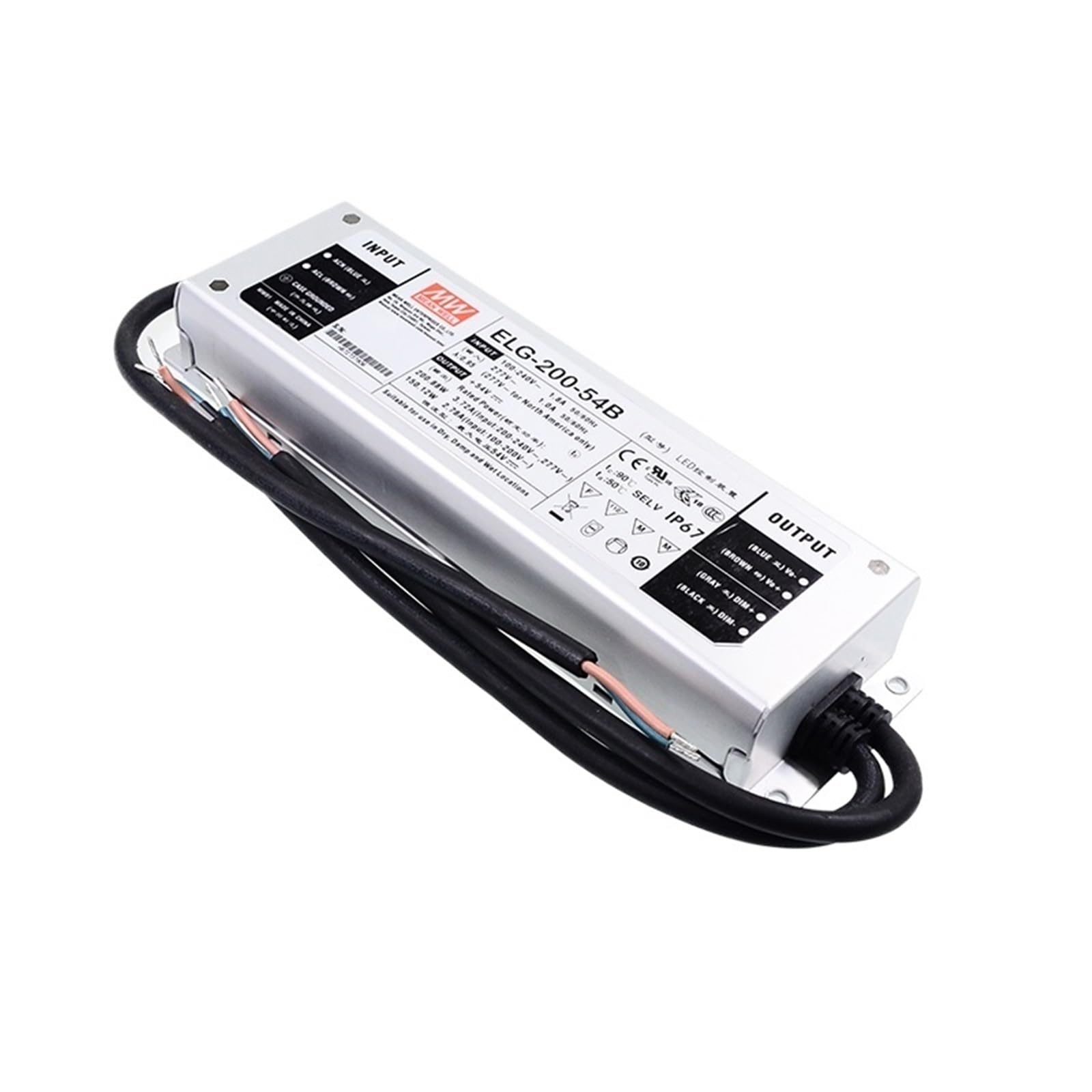 Fcarumiqp One Color Elg-200-54Ab-3Y Dimming Led Power Supply 110V/220Vac To 54V Dc 3.72A 200W Waterproof Adjustable Dimmable Led Driver