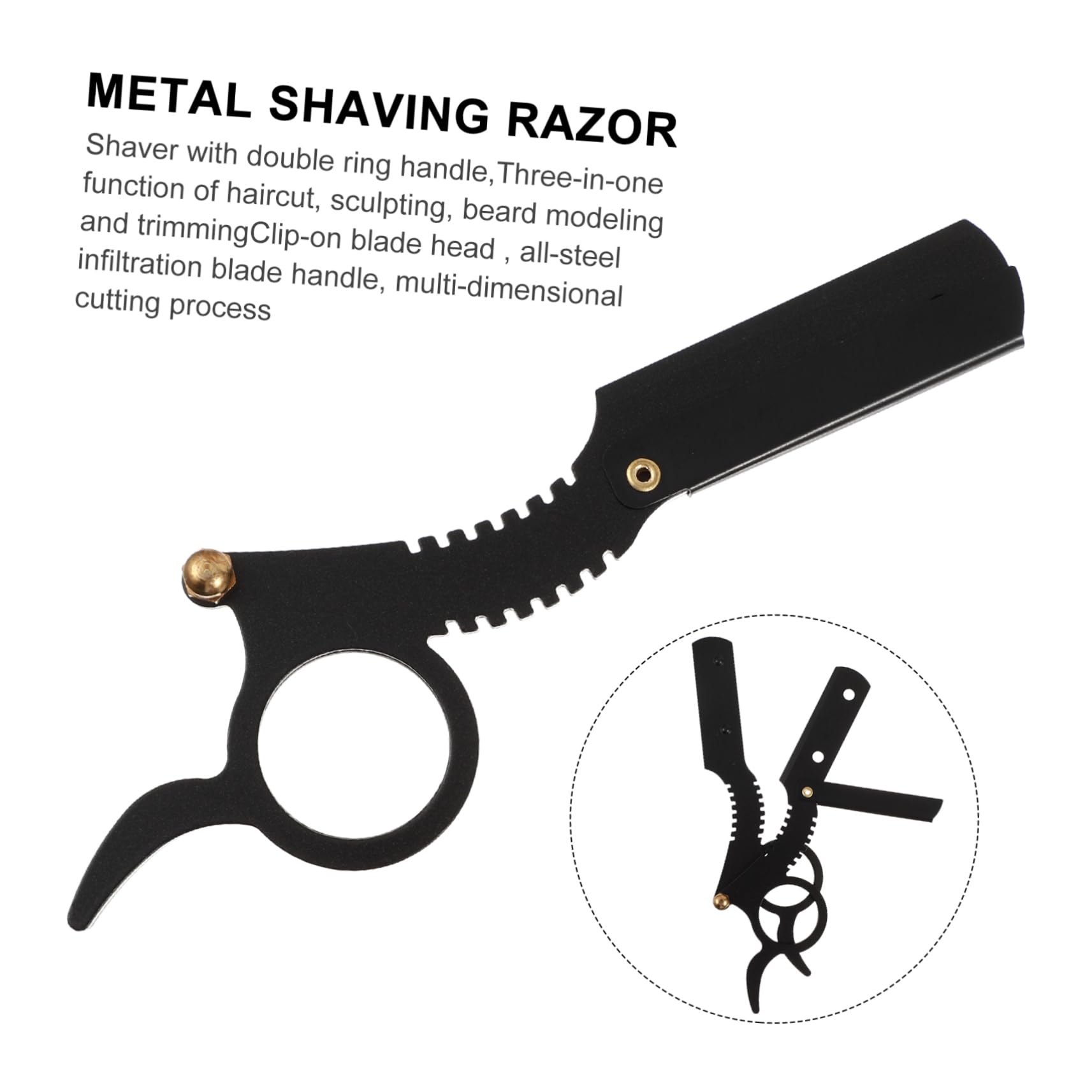 FOMIYES 2sets Men's Manual Shaver Beard Razor Eyebrow Razor Portable Space-saving Barber Shop Salon Use 2pcs*2