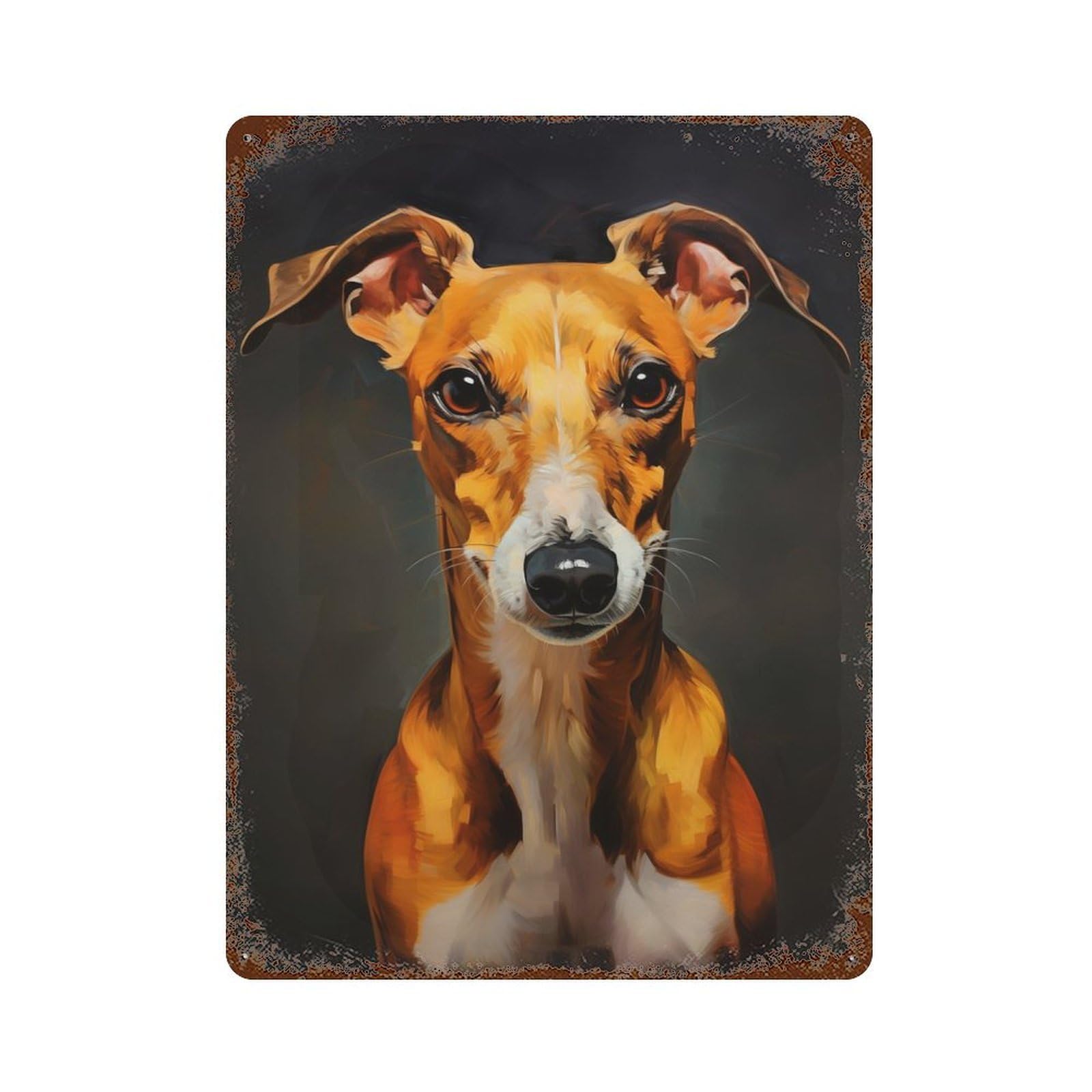 Whippet Decorative Tin Sign 15.7"x11.8", Retro Wall Decor for Living Room, Hallway And Home Decor
