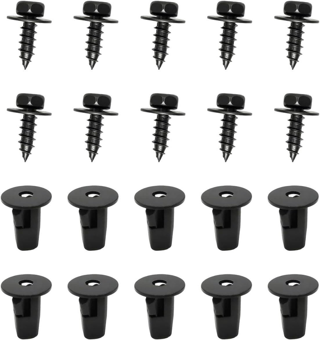 10 Sets Fender Liner Wheelhouse Liner Mud Guard Splash Shield Bumper Cover Screw Grommet Kits Compatible with Toyota Tacoma Tundra Sienna Sequoia 90189-06214 90159-60498