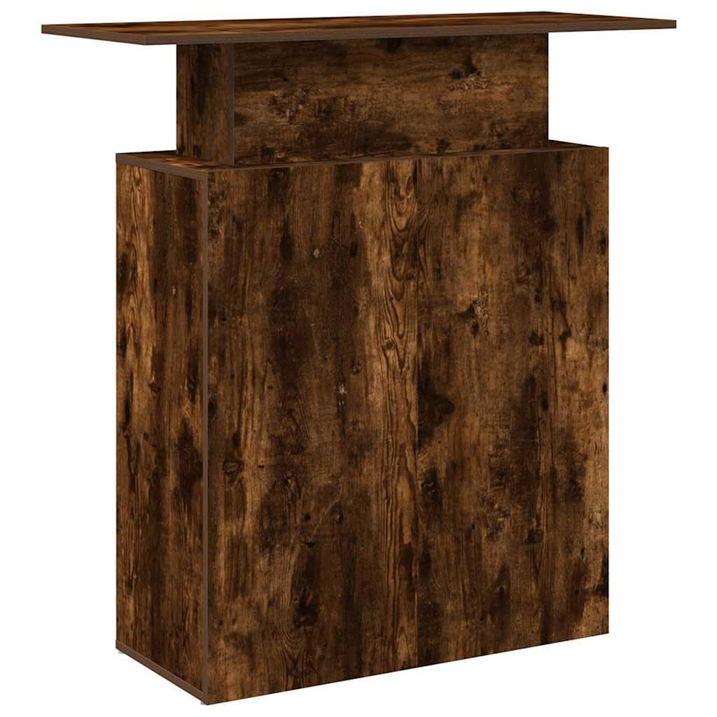 Hommdiy Empfangstheke Räuchereiche 100x40x104 cm Salon Kassentheke Büro Empfangstisch Holzwerkstoff