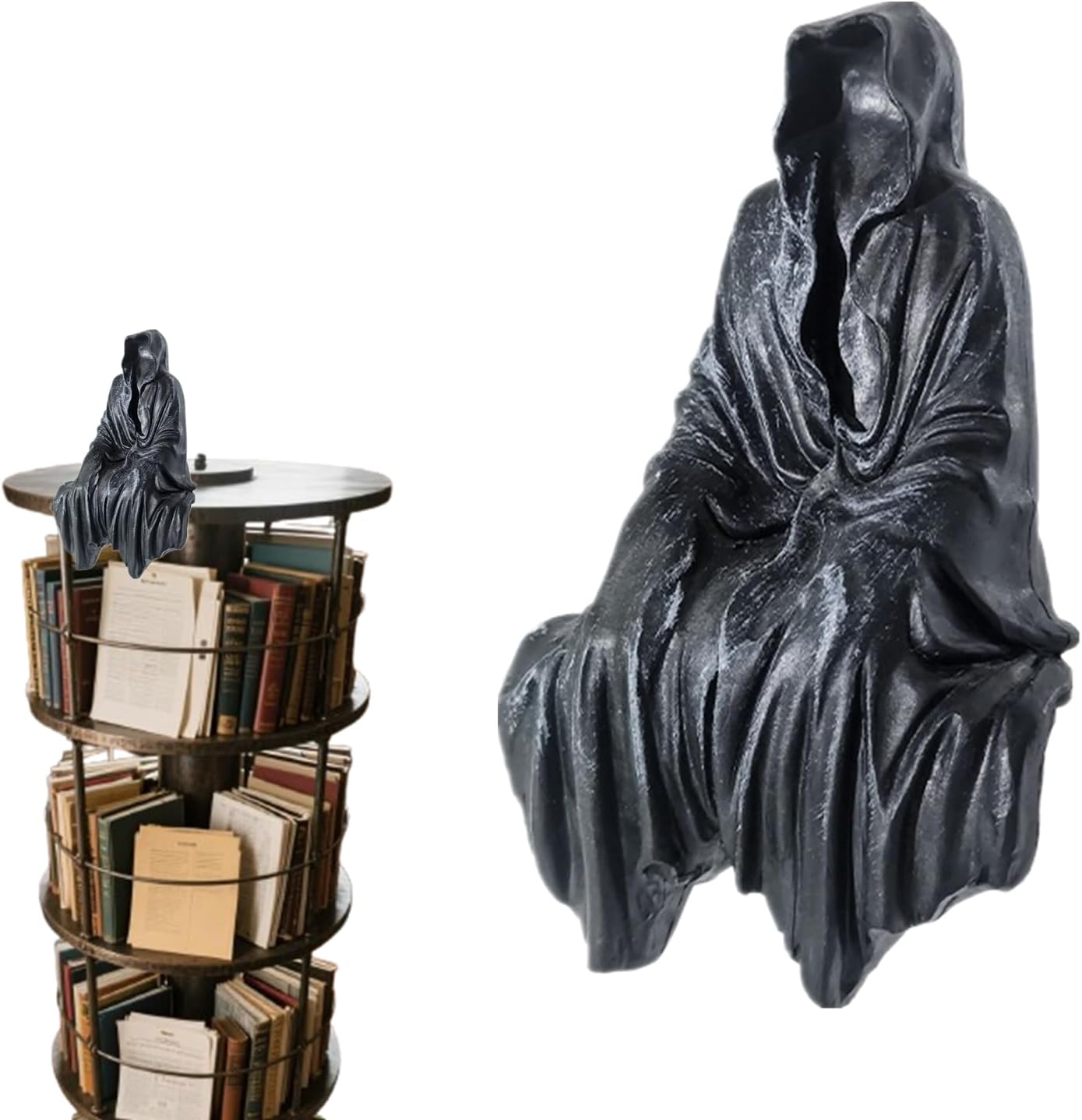 1 Pack Ghost Figurine Bookshelf Decor Charming Gothic Decor Sitting Statue for Home Office