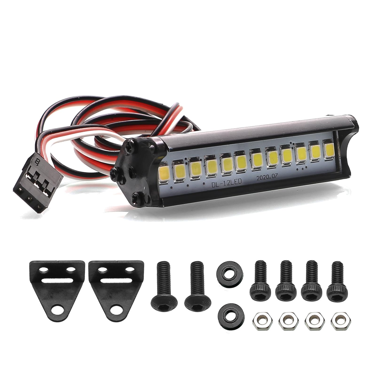 12 LEDs Rack Spotlight Roof Light Headlight RC Parts for 1/10 RC Crawler TRX4 SCX10 D90 90048 KM2 RC Climbing Car
