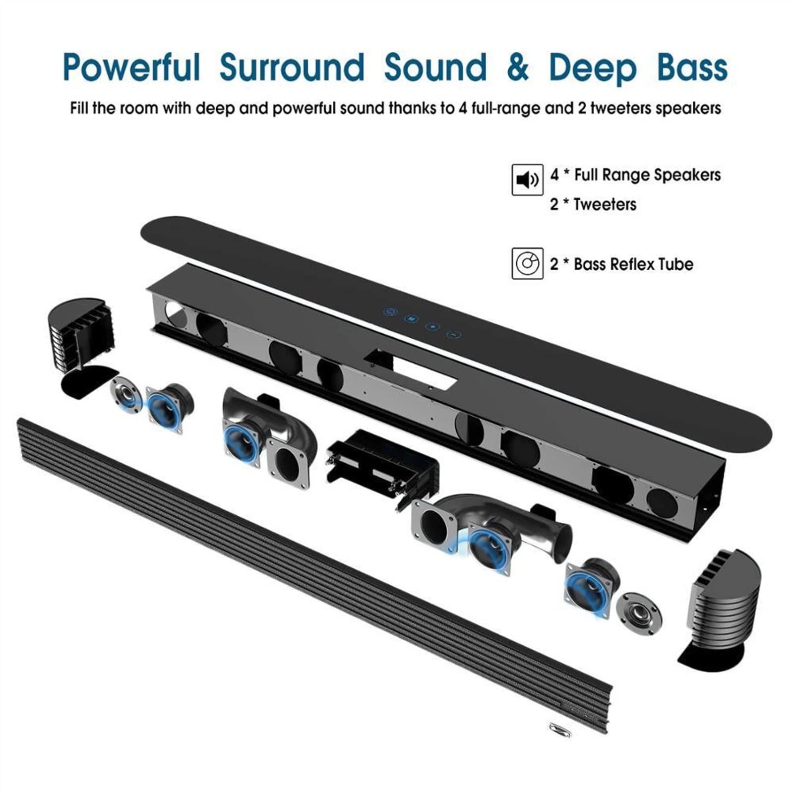 Głośnik komputerowy 120W 2.1 Soundbar kino domowe system dźwiękowy TV głośnik Bluetooth Sound Bar z subwooferem wsparcie optyczne Aux koncentryczny RCA USB głośniki biurkowe
