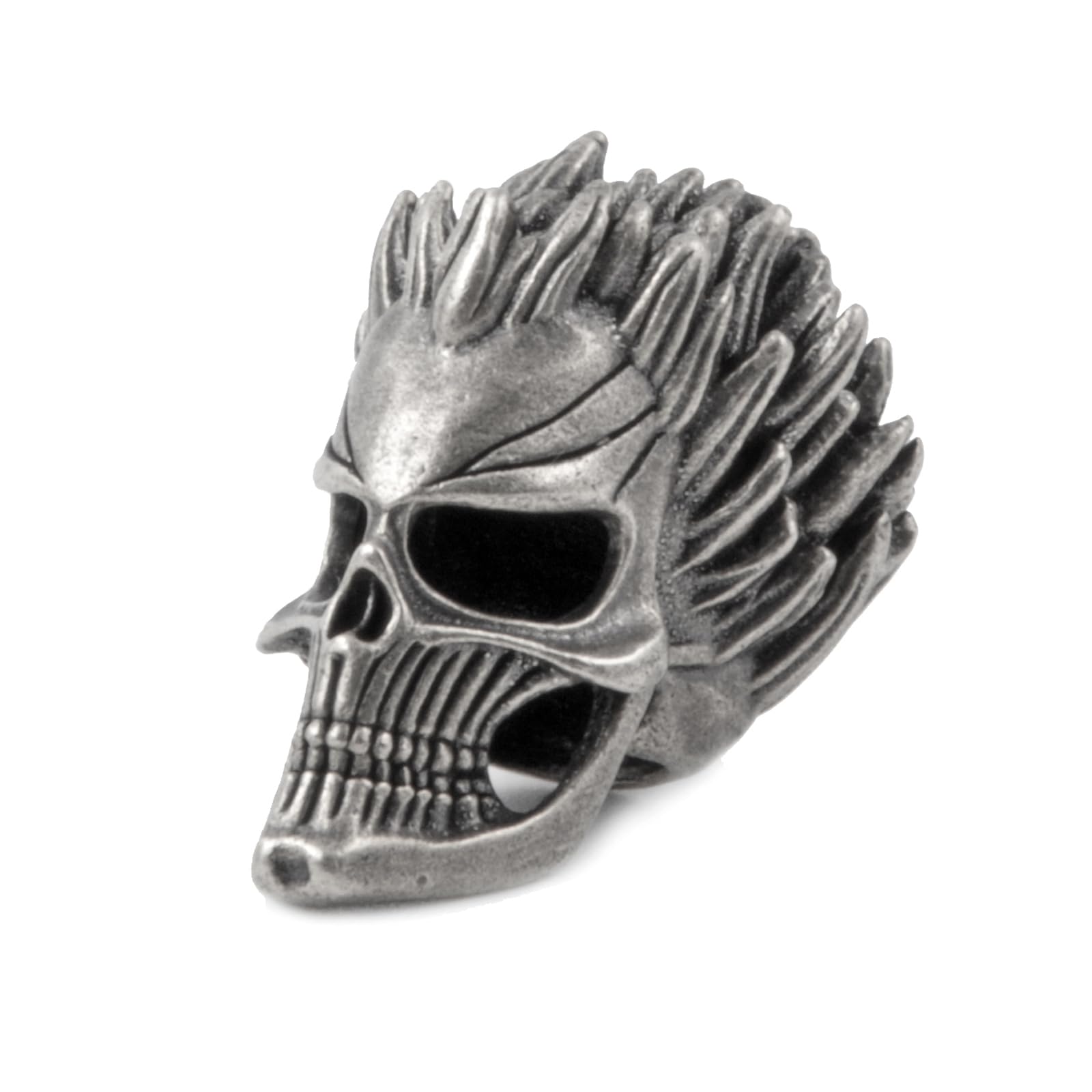 Knife Lanyard Beads, Paracord Beads,Skull Beads,Hand Casted Copper Skull Charms,for EDC DIY Paracord Accessories, Charms Beard Beads for Men, M, Brass