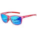 MEETSUN Polarized Sports Sunglasses for Women Men Driving Running Cycling Fishing Sun Glasses UV400 Protection Purple Pink Frame-Ice Blue Mirror Lens