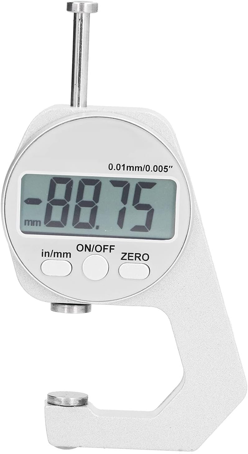 Thickness Digital Gauge LCD Micrometer 0.01mm Resolution Percentile Gauge Meter Measuring Tool for Paper Cloth Film Thin Metal(0-20mm)