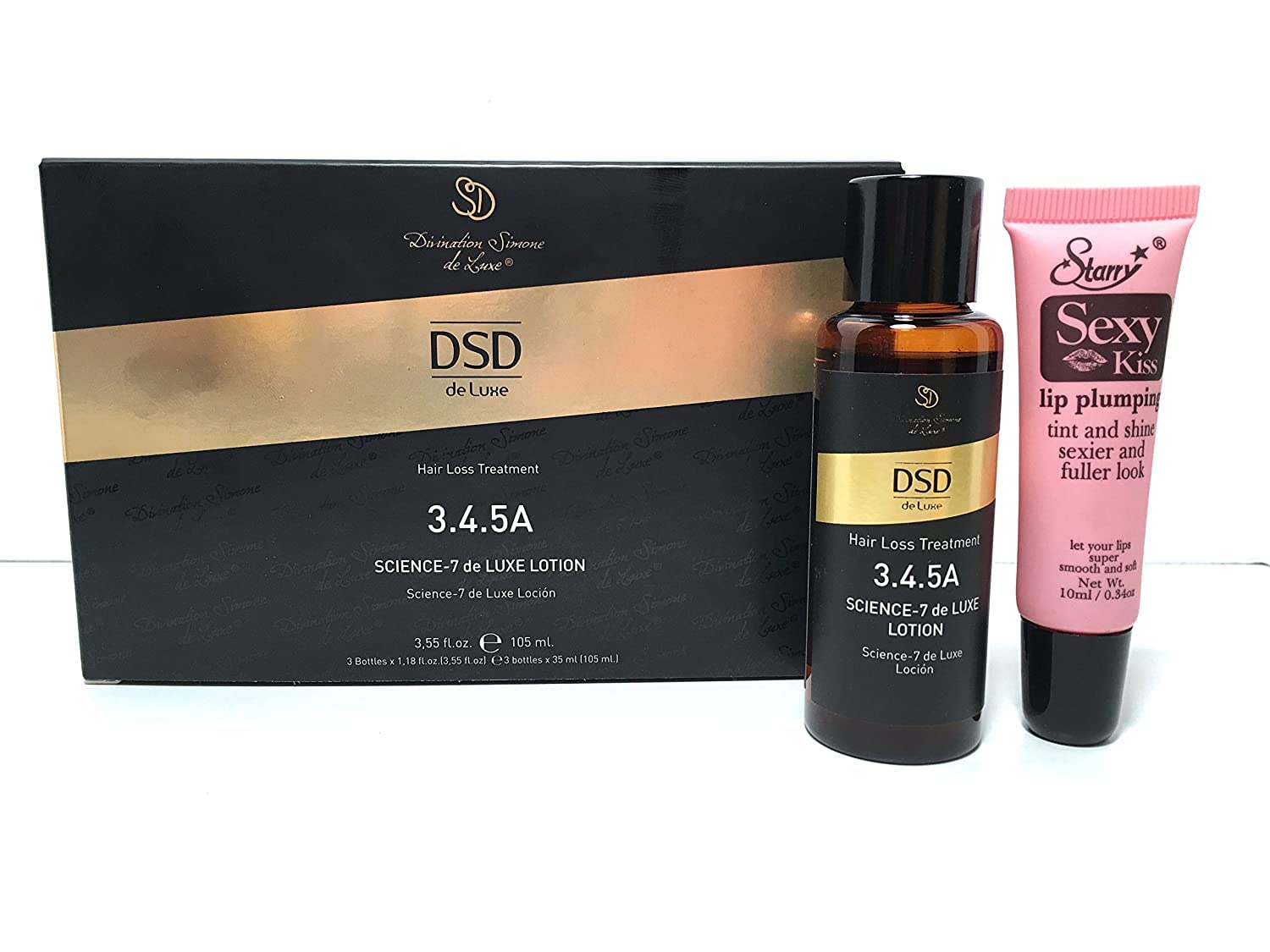 Divination Simone De Luxe Leczenie wypadania włosów 3,4,5 A Science-7 DSD de Luxe Lotion 3 butelki x 1,18 Fl Oz zawiera składniki antyoksydacyjne, witaminy, kompleks białkowy