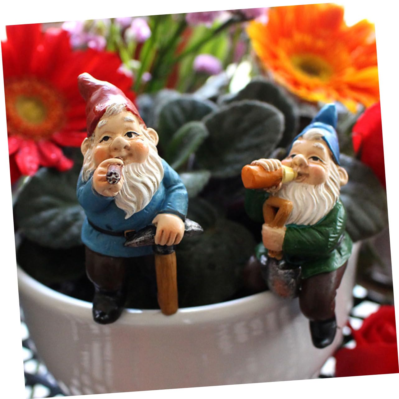 Toddmomy 2 Sätze Garten Resin Lustige Bonsai Dekoration Für Blumentöpfe Lebensechte GNOME Für Garten Und Perfektes Ornament Für Außenbereiche 4 Stück * 2