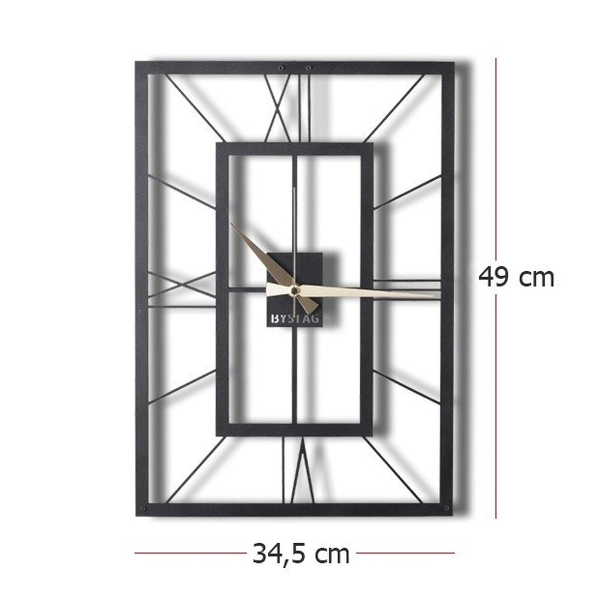 WELL HOME MOBILIARIO & DECORACIÓN Decorative metal square wall clock 49x34.5, Black/White, 49x34,5 - Image 2