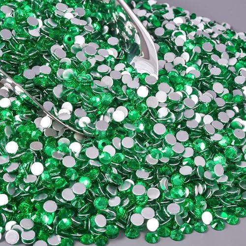 Image of 2880pcs Glass Flatback Rhinestones for Nail Art Crafts, Multi-Size Round Crystal Gems for DIY Decoration 2-4.8mm SS6-20 Peridot