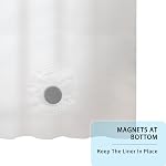 YISURE Shower Curtain Frosted with Magnets, PEVA Short Length Shower Curtain Waterproof Mildew Resistant with Free Plastic Hooks, Width 70 x Height 65 INCH