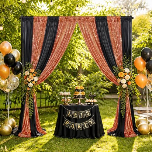 Image of Sequin Backdrop Curtains,2 Panels 3FTx8FT Curtain Backdrop for Party