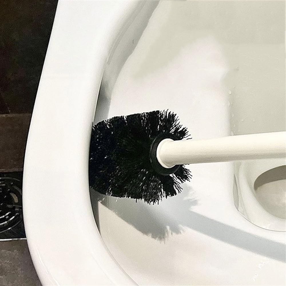 Herramienta de fregado Escobilla de Inodoro plástico con Base Desmontable y Mango Largo Acero Inoxidable Limpieza Profunda del baño