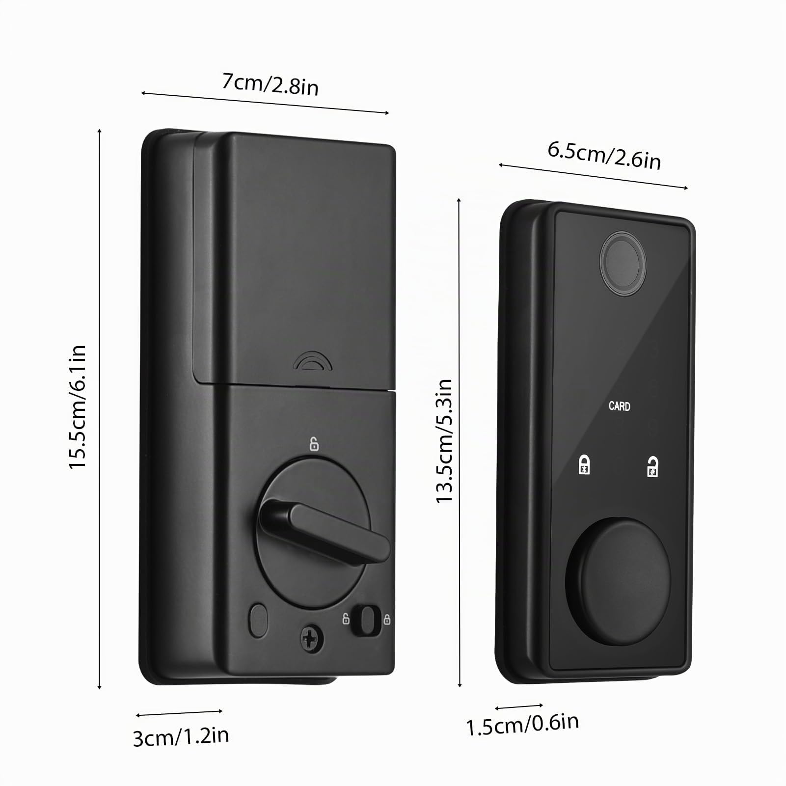 Smart Lock BT Cerradura de puerta sin llave TY APP huella dactilar tarjeta RFID 5 métodos de desbloqueo cerradura de puerta de aleación de aluminio para puertas de oficina de 35 – 60 mm de