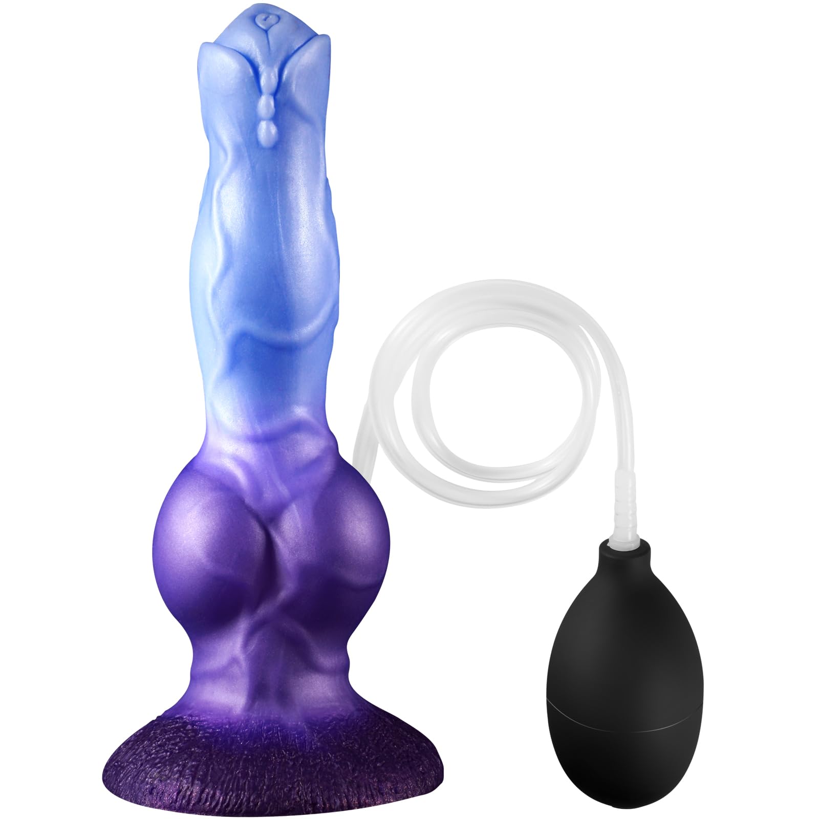 Squirting Monster Dog Silicone Dildo with Suction Cup (Blue)