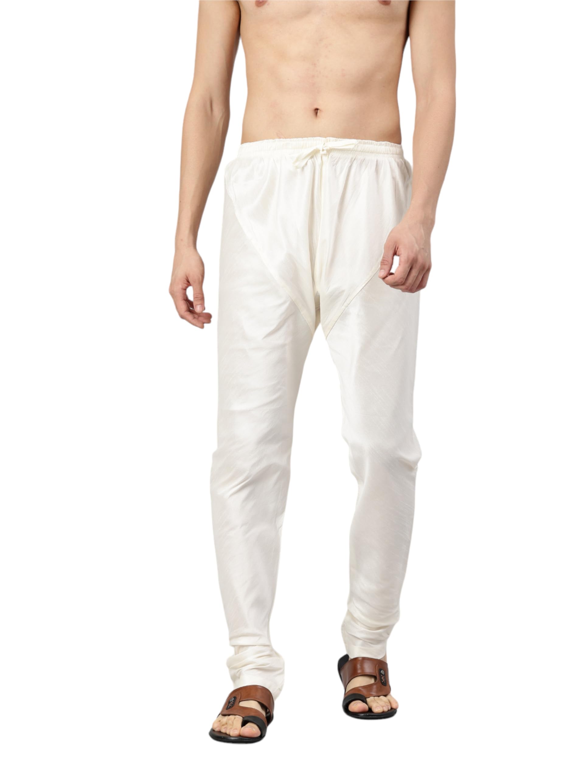 Men's Art Silk Solid Churidar-image-4