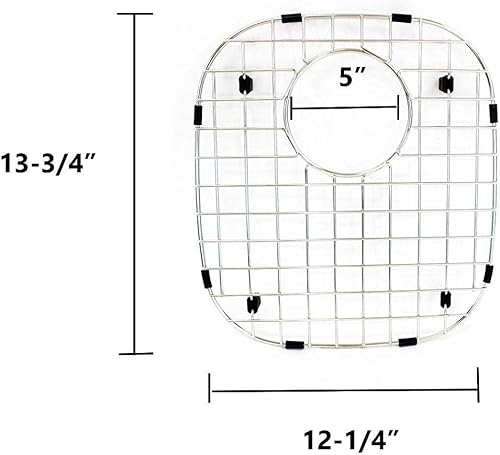 Miniatura 4 de Rejillas protectoras de cocina de acero inoxidable de 13 x 12 pulgadas para fregaderos, estantes universales de drenaje de doble tazón, rejilla