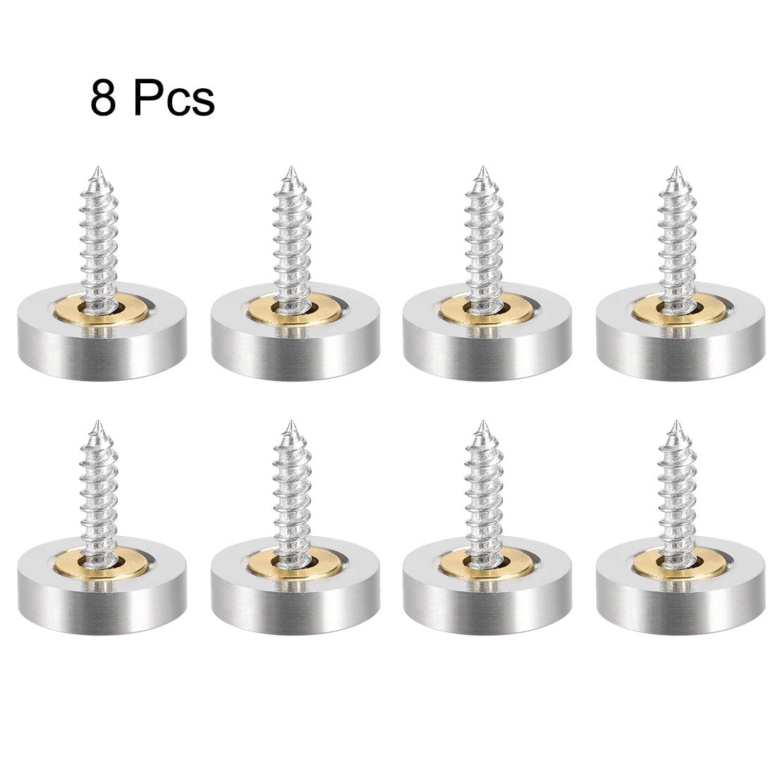 TOP-VIGOR 8Pcs Mirror Screws, 18mm Cap Nail With Washers, Decorative Cap Covers Brushed Nails for Mirrors Furniture Fittings - Image 3