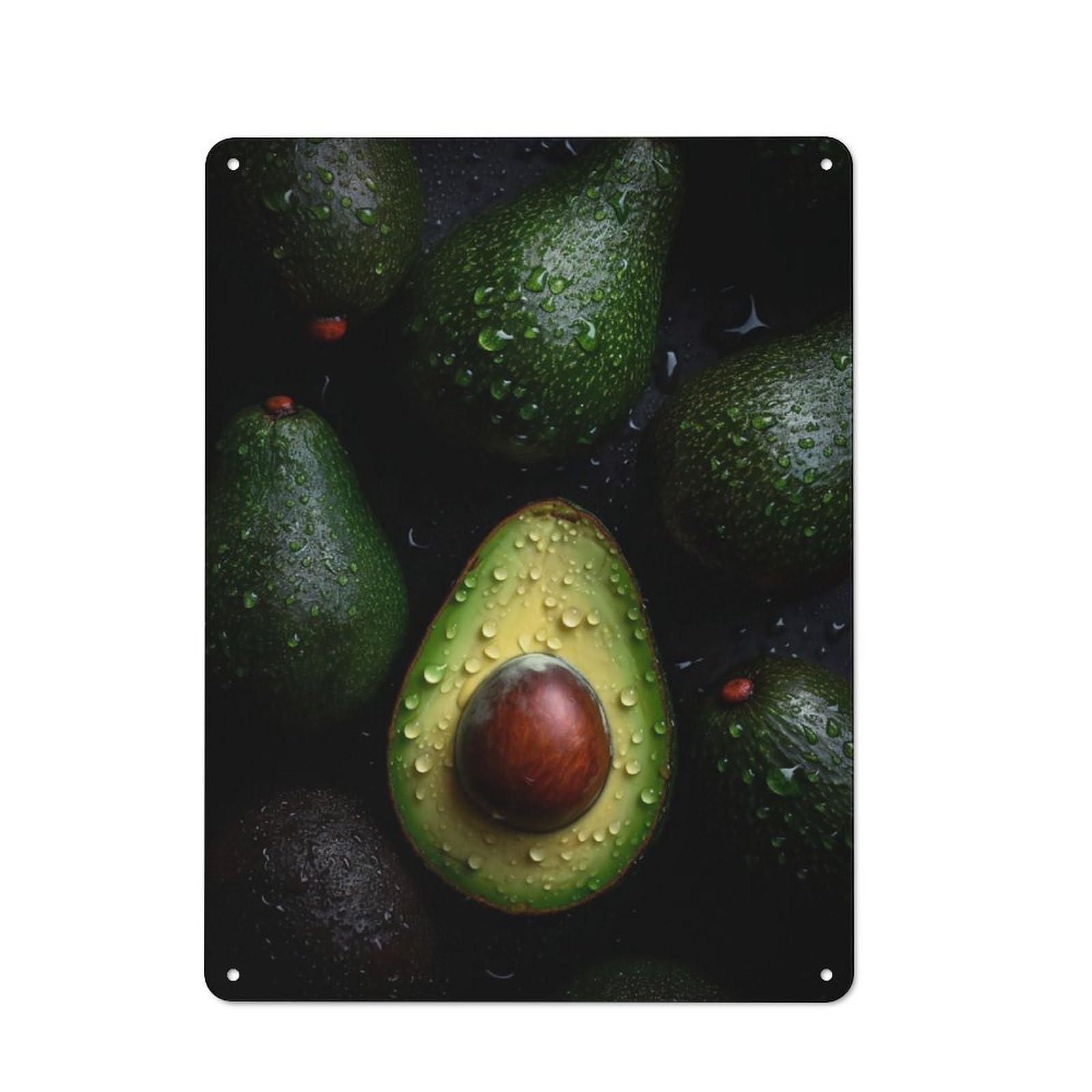 Junmoney Fresh Avocado Metal Sign 40X30cm With For Workshop Wall, Rustic Decor, For Collectors Decorating Workshops And Hobby Rooms
