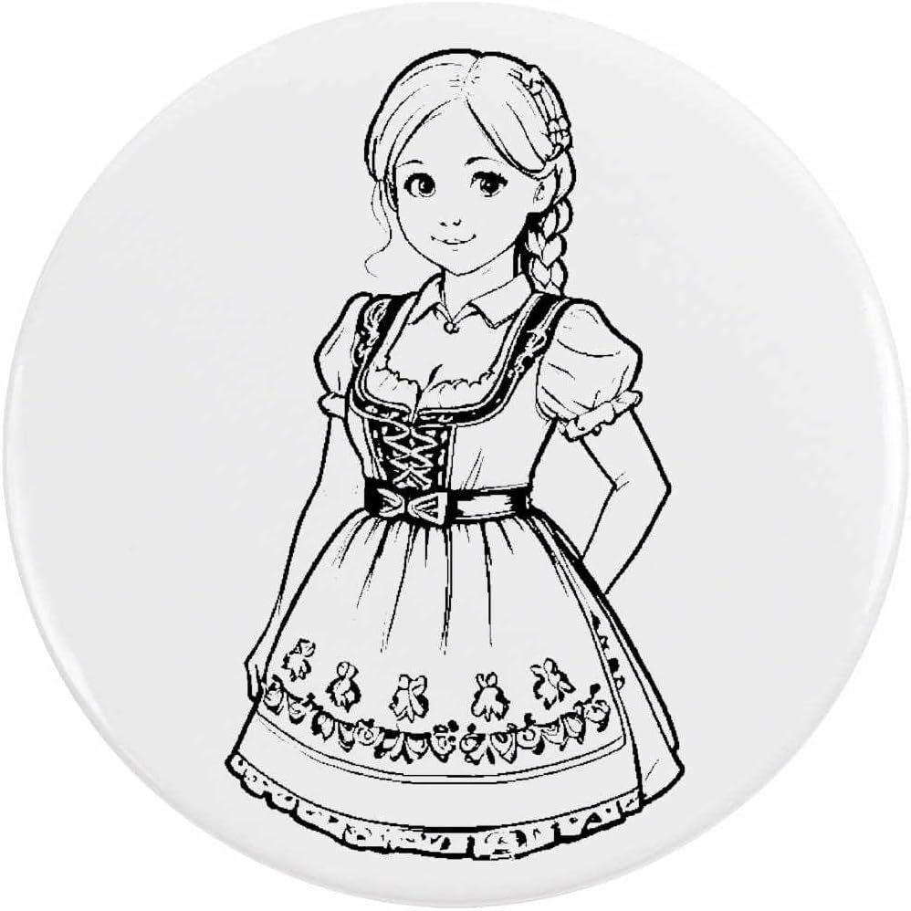 Azeeda 'Girl Wearing German Dirndl Dress' Button Pin Badges (BB044899)