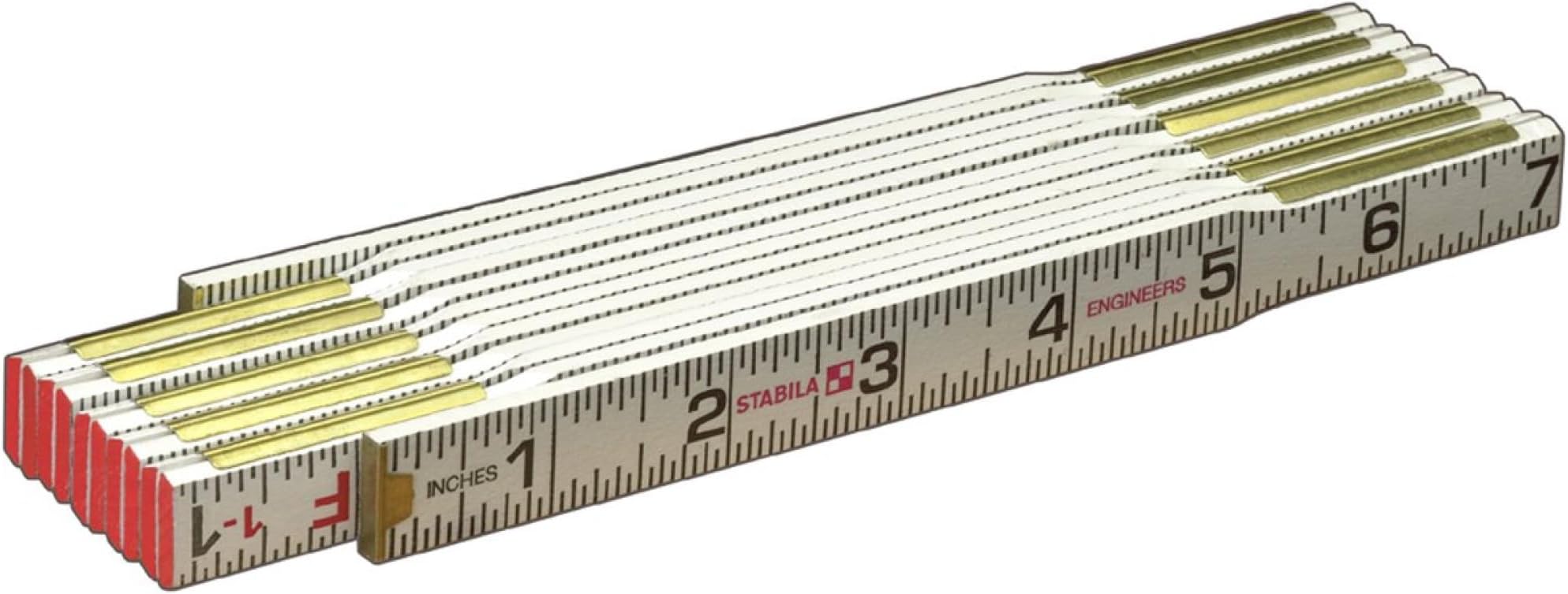 STABILA Type 600 Engineerโs Folding Ruler, Inch Scale (1/16 in, 1/10 in, 1/100 in), Cat. Number 80015
