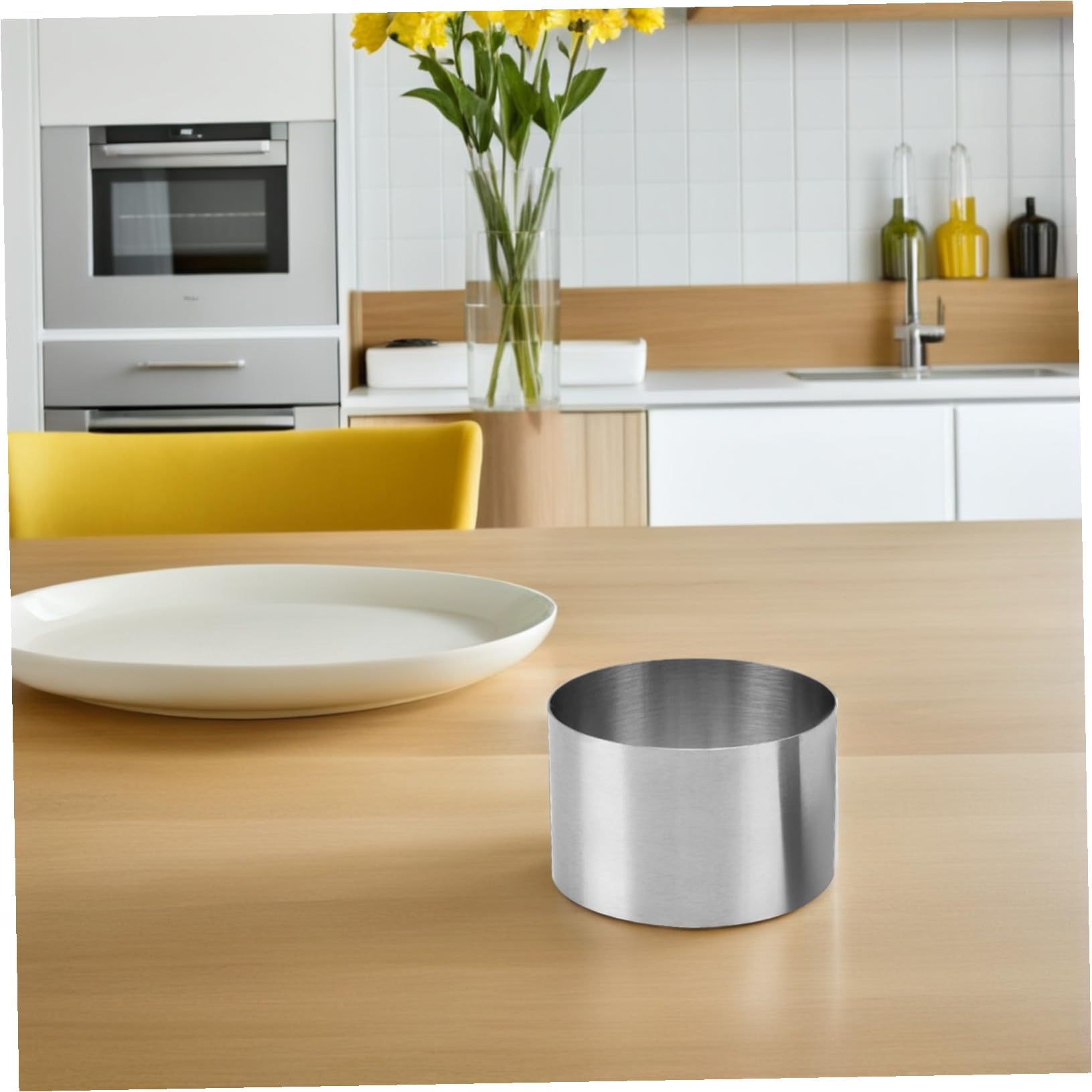 8 Piezas Moldes Redondos de Acero Inoxidable para Tartas Anillos para Pasteles Postres y Mousse Resistentes Altas Temperaturas Fácil Limpieza y Desmoldeo Uso Doméstico y