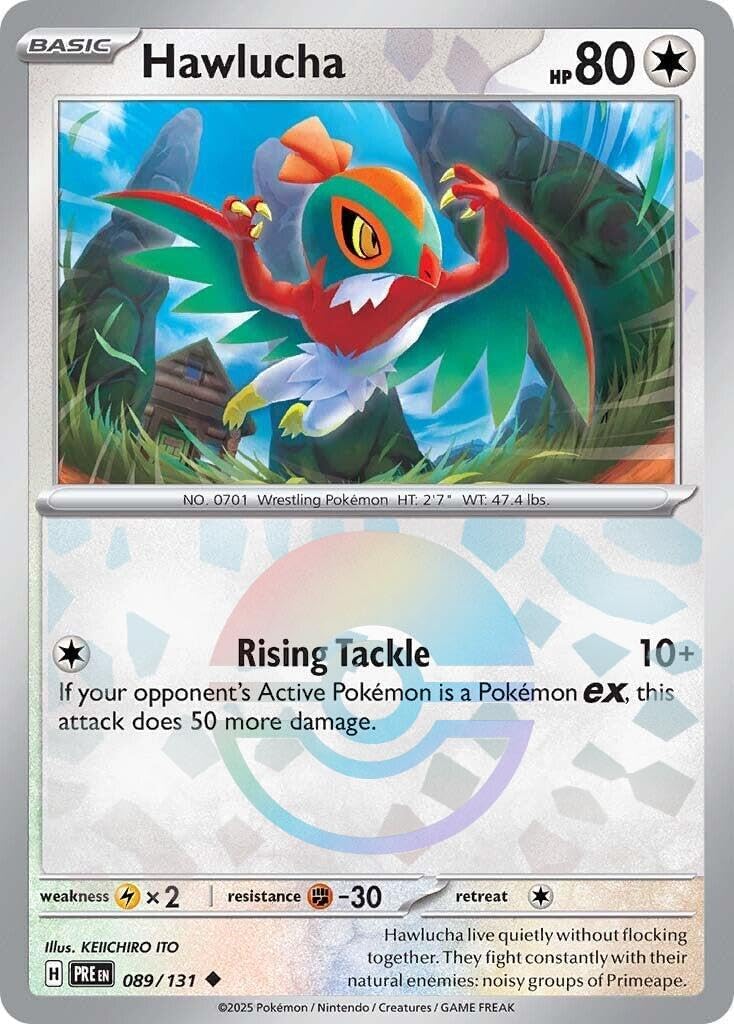 Pokemon - Hawlucha 89/131 – Prismatic Evolution – Poke Ball – Etched Foil