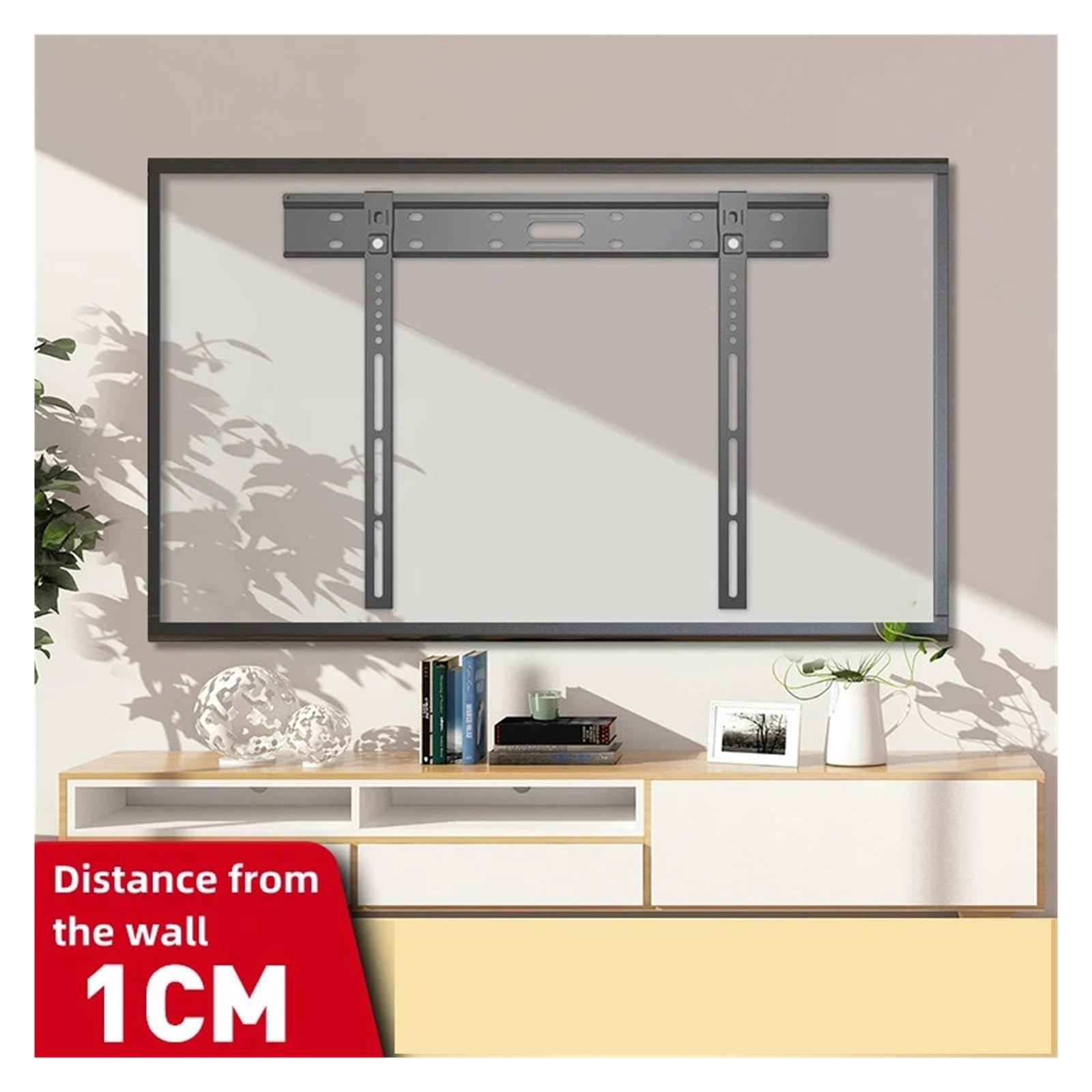 Supporto Da Parete Universale Ultra Sottile for TV for Schermi Piatti/curvi Da 26-90", Staffa for TV, Carico Massimo 80 Kg, Compatibile Con VESA, Supporto TV 100x100-800x400 Mm Sostituisci(42-75in)