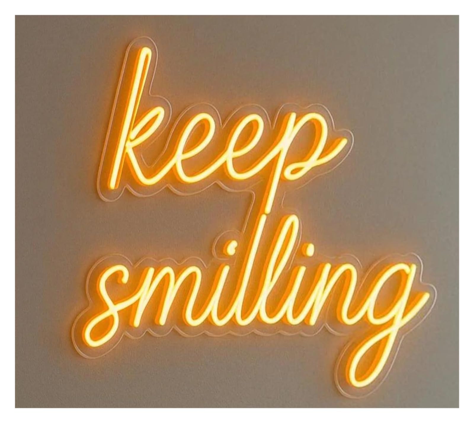 SHOUXI Sign Lamp Keep Smiling Neon Sign Billboards Dentist Office Luminous Decoration Dimmable for Dental Clinic Cosmetic Agency Decor(C)