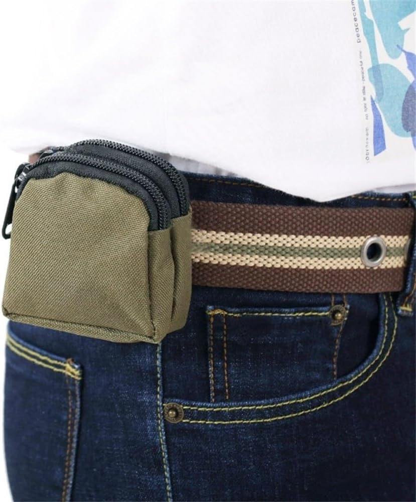 ポーチ ベルト ミニウエストパック アウトドア キャンプ ファン ハンギングバッグ 男女のふところに合う(Khaki)